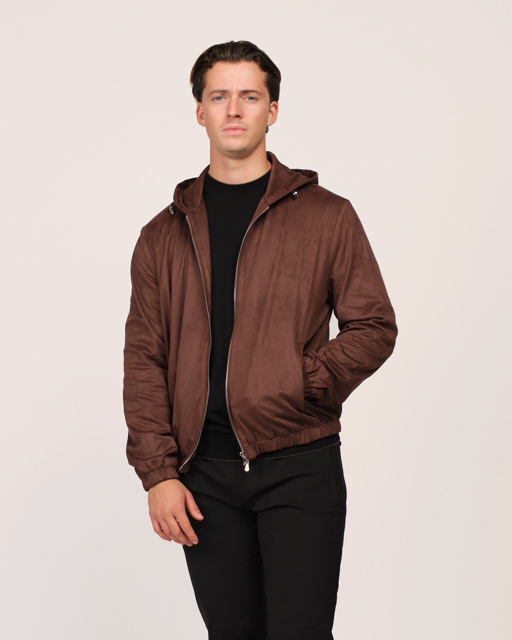 Suede Windbreaker Burgundy