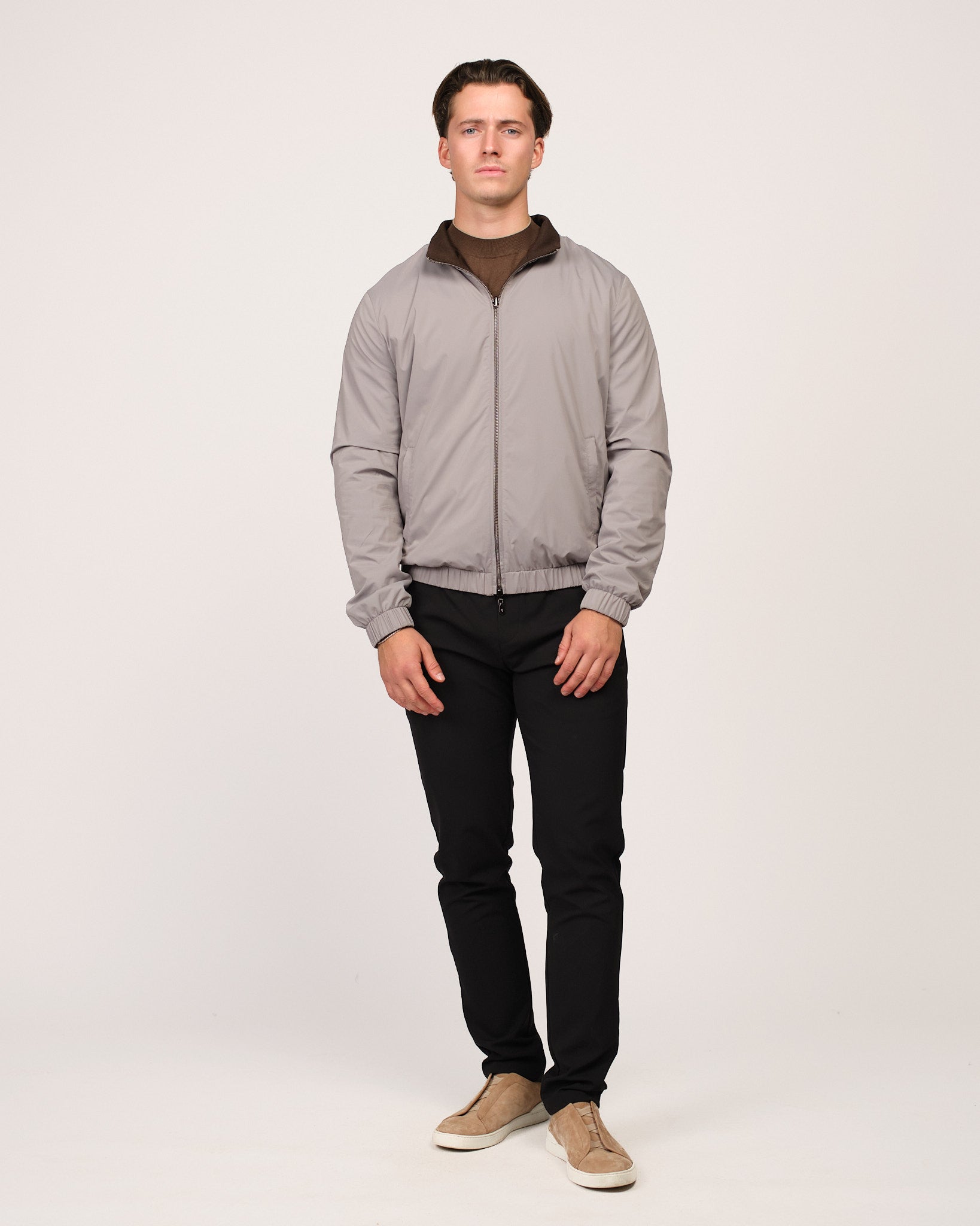 Reversible Wool City Jacket Grey Brown