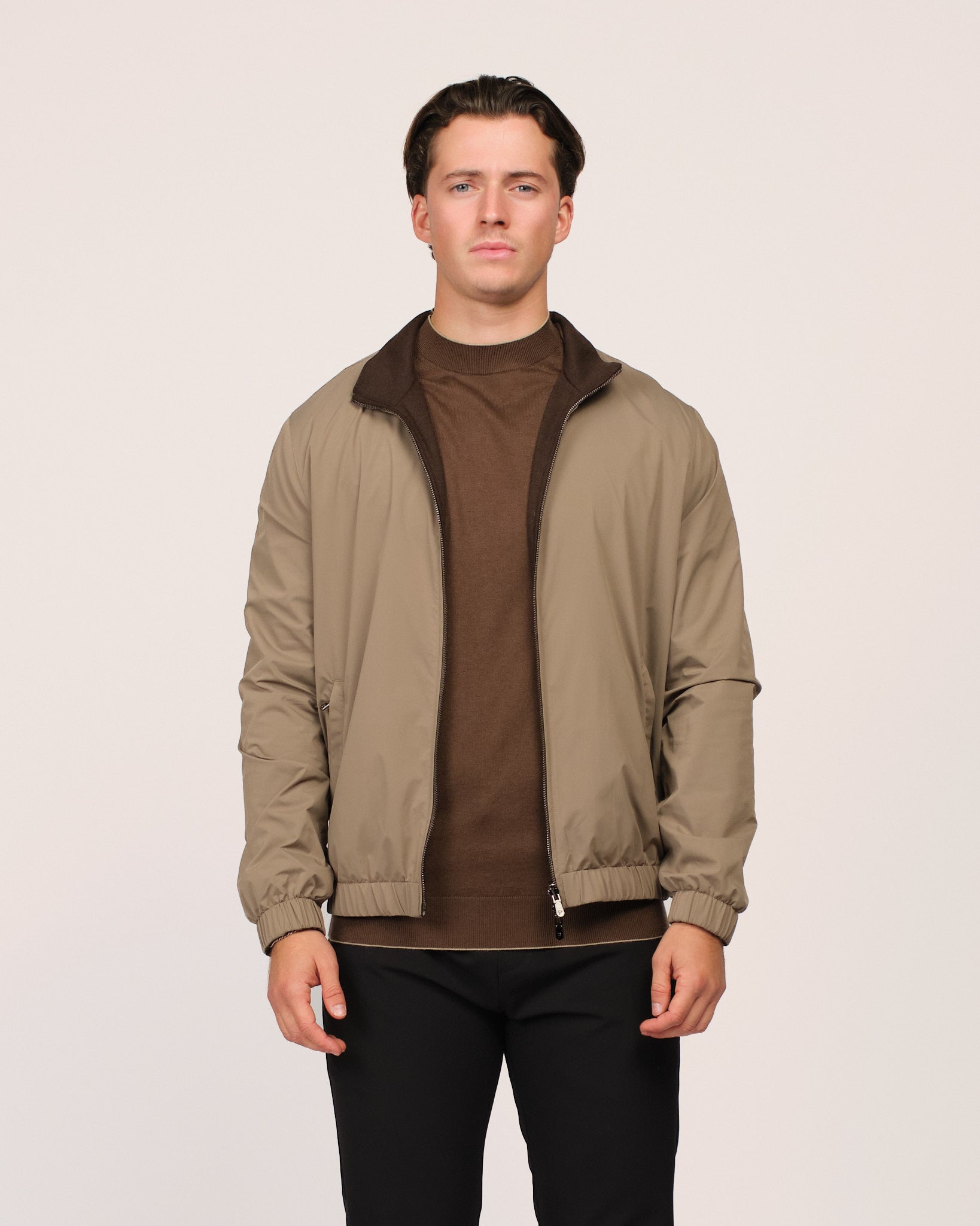 Reversible Wool City Jacket Brown Beige