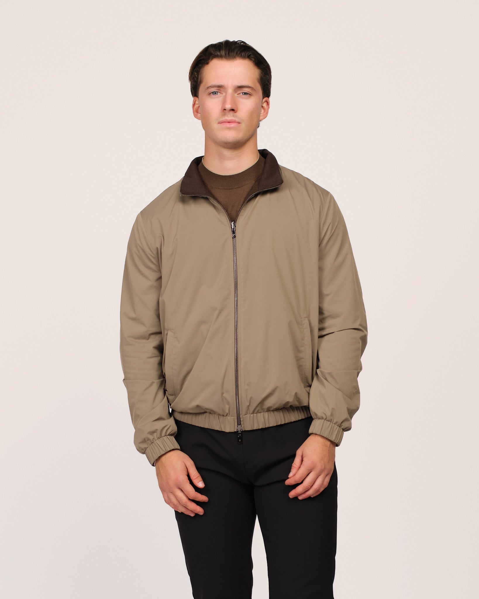 Reversible Wool City Jacket Brown Beige