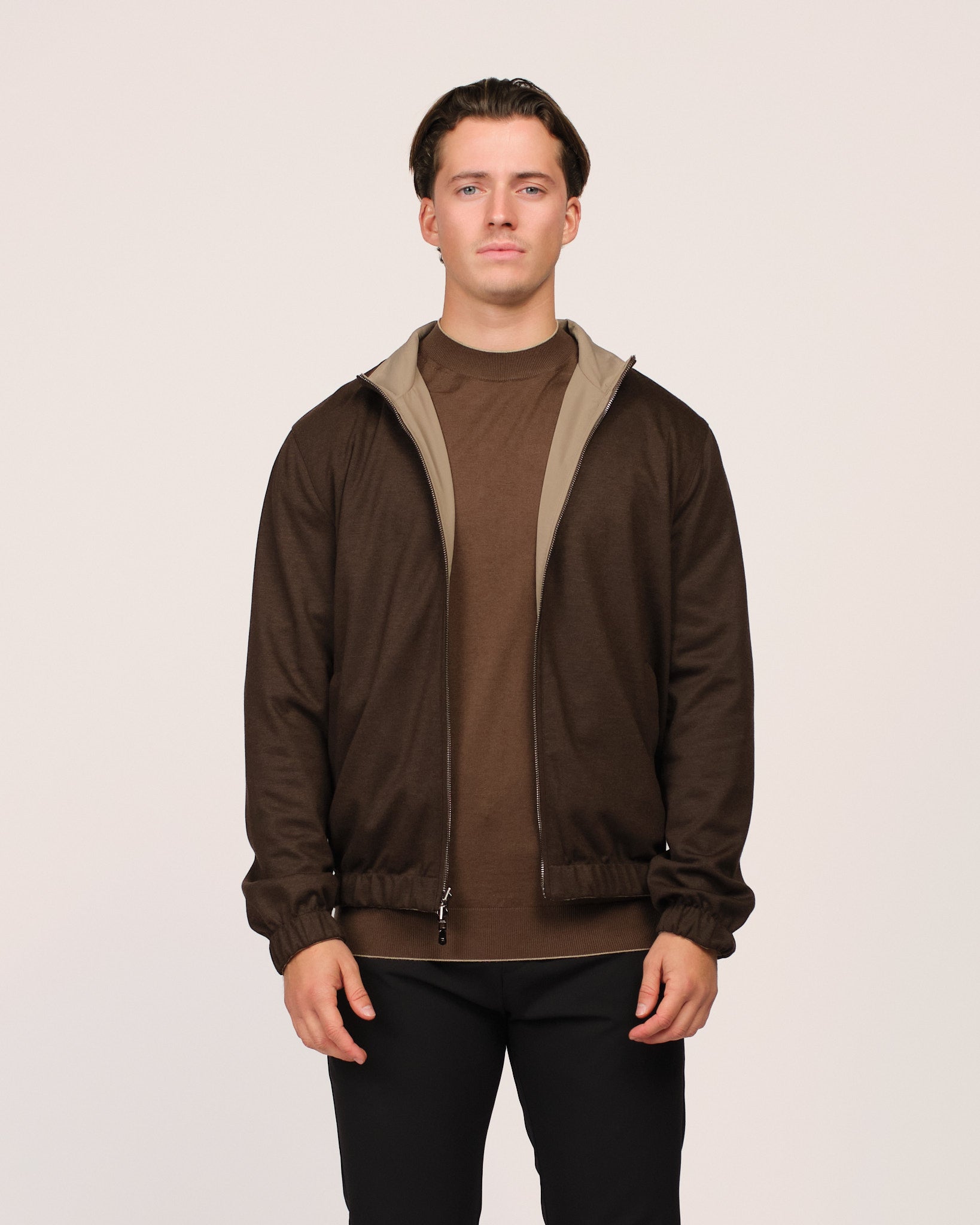 Reversible Wool City Jacket Brown Beige