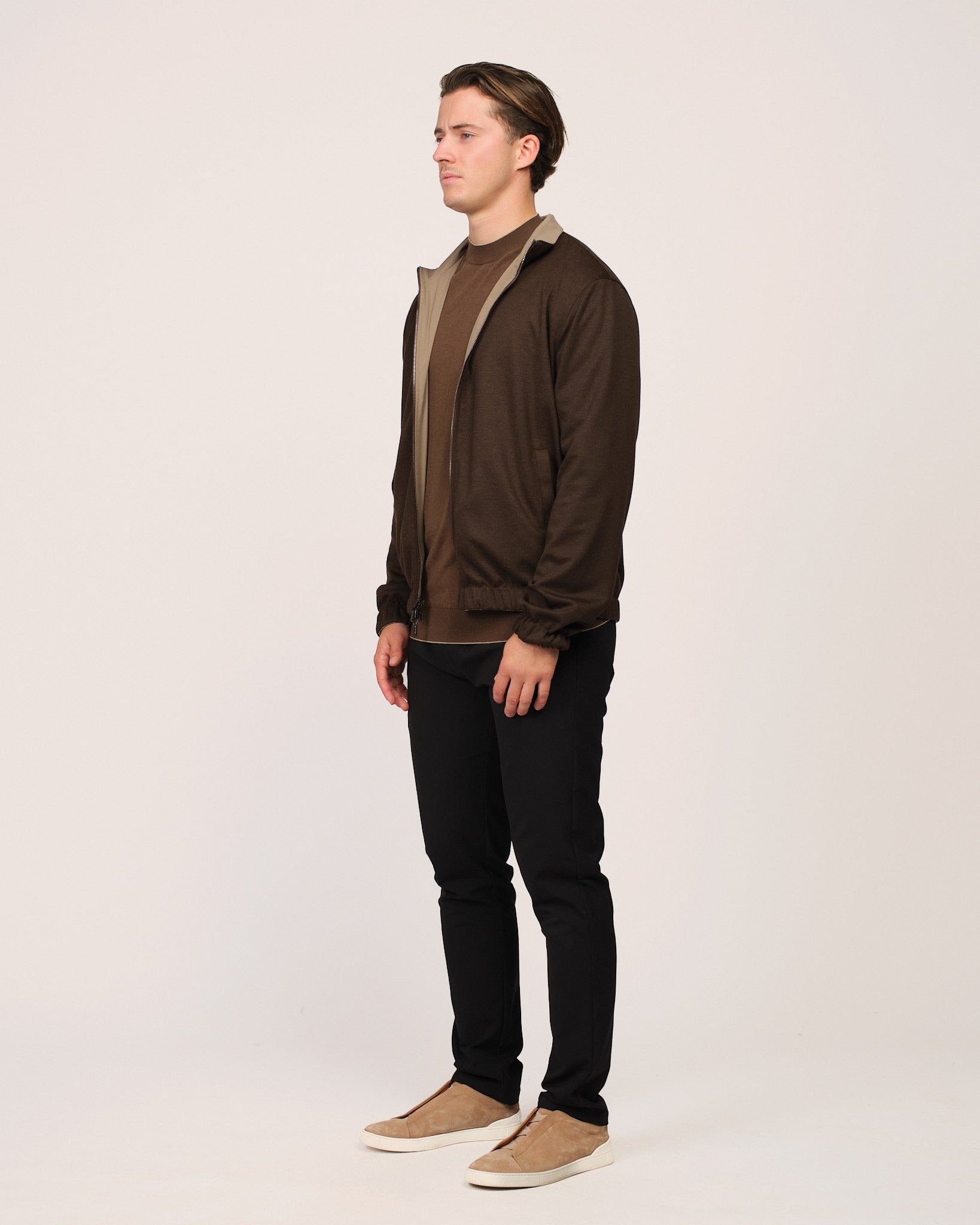 Reversible Wool City Jacket Brown Beige