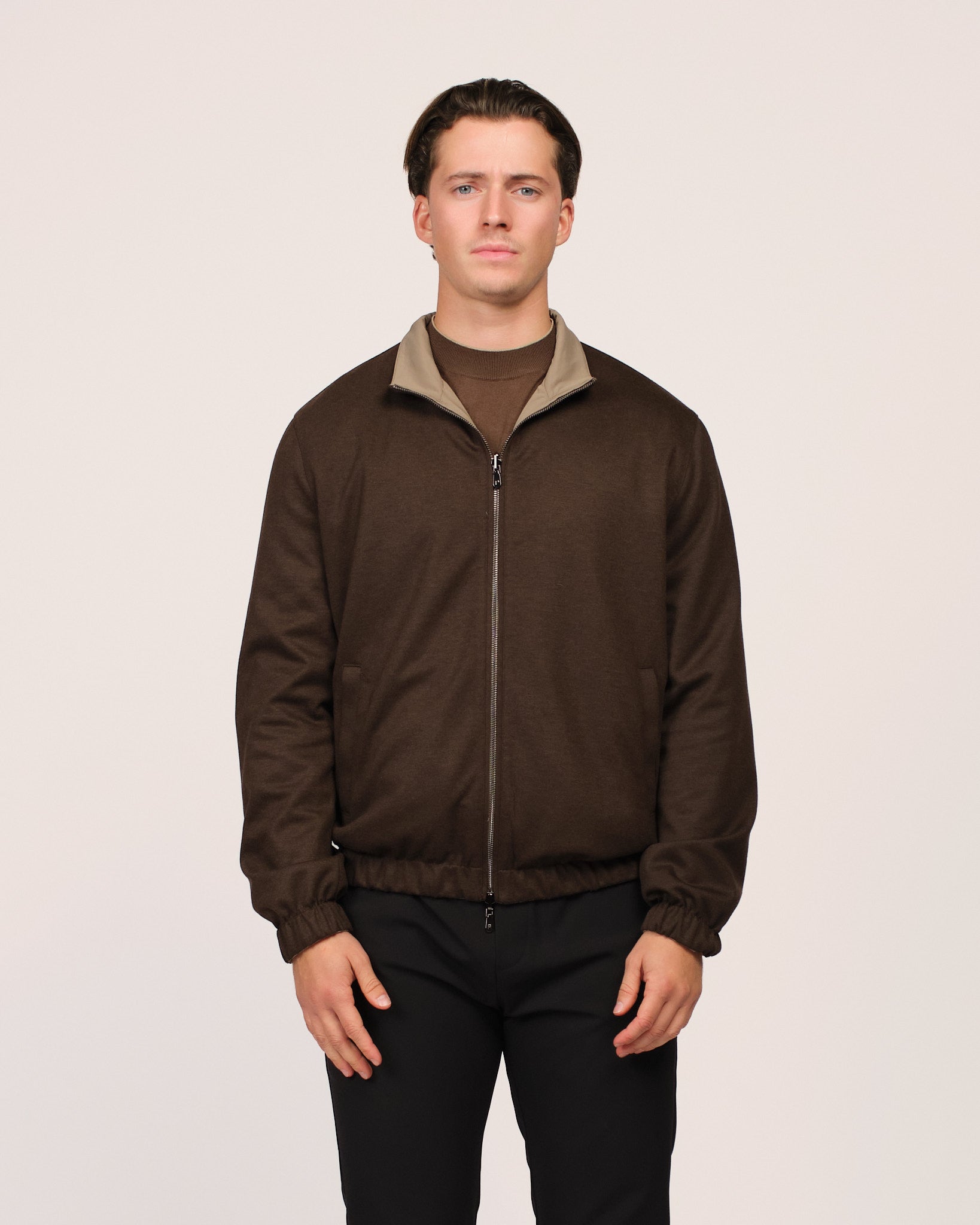 Reversible Wool City Jacket Brown Beige