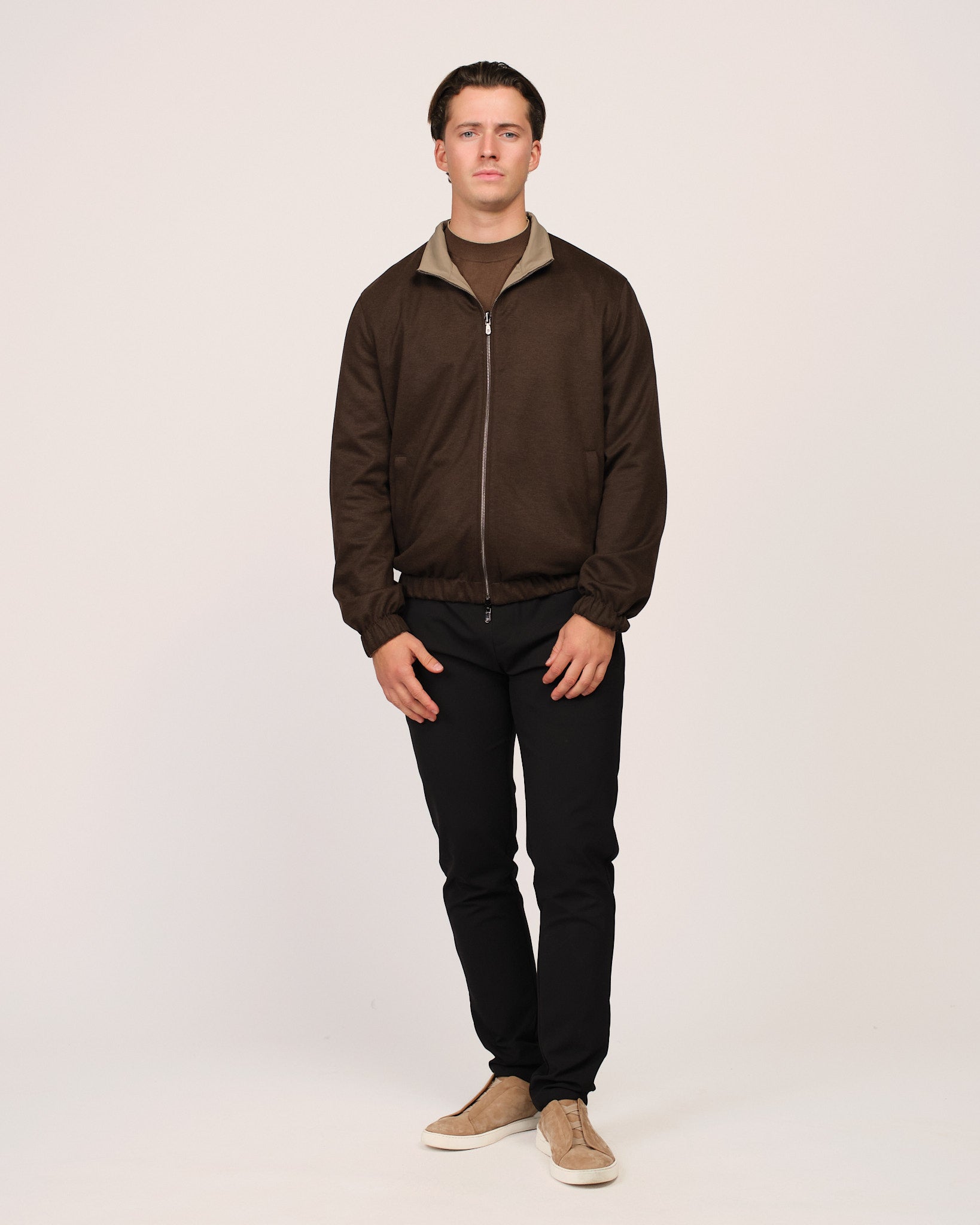 Reversible Wool City Jacket Brown Beige