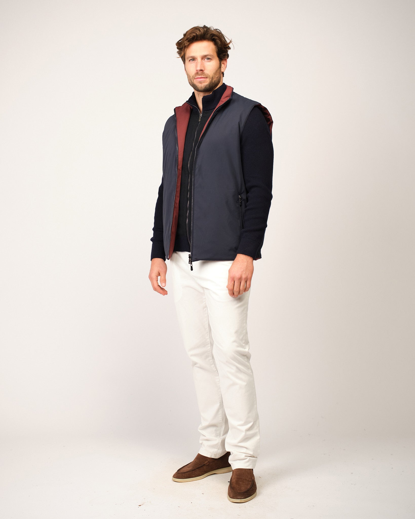 Navy Red Reversible Body Warmer