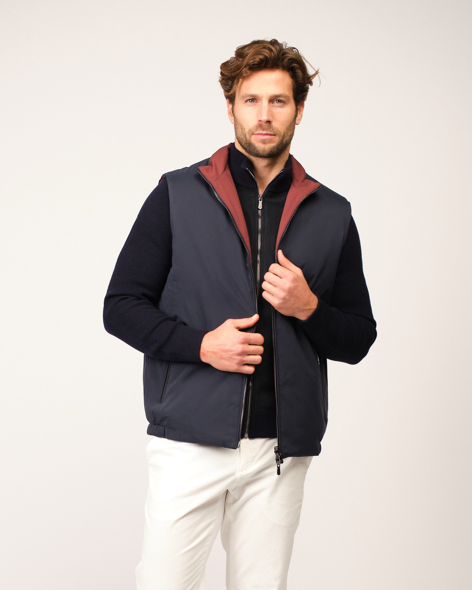Navy Red Reversible Body Warmer