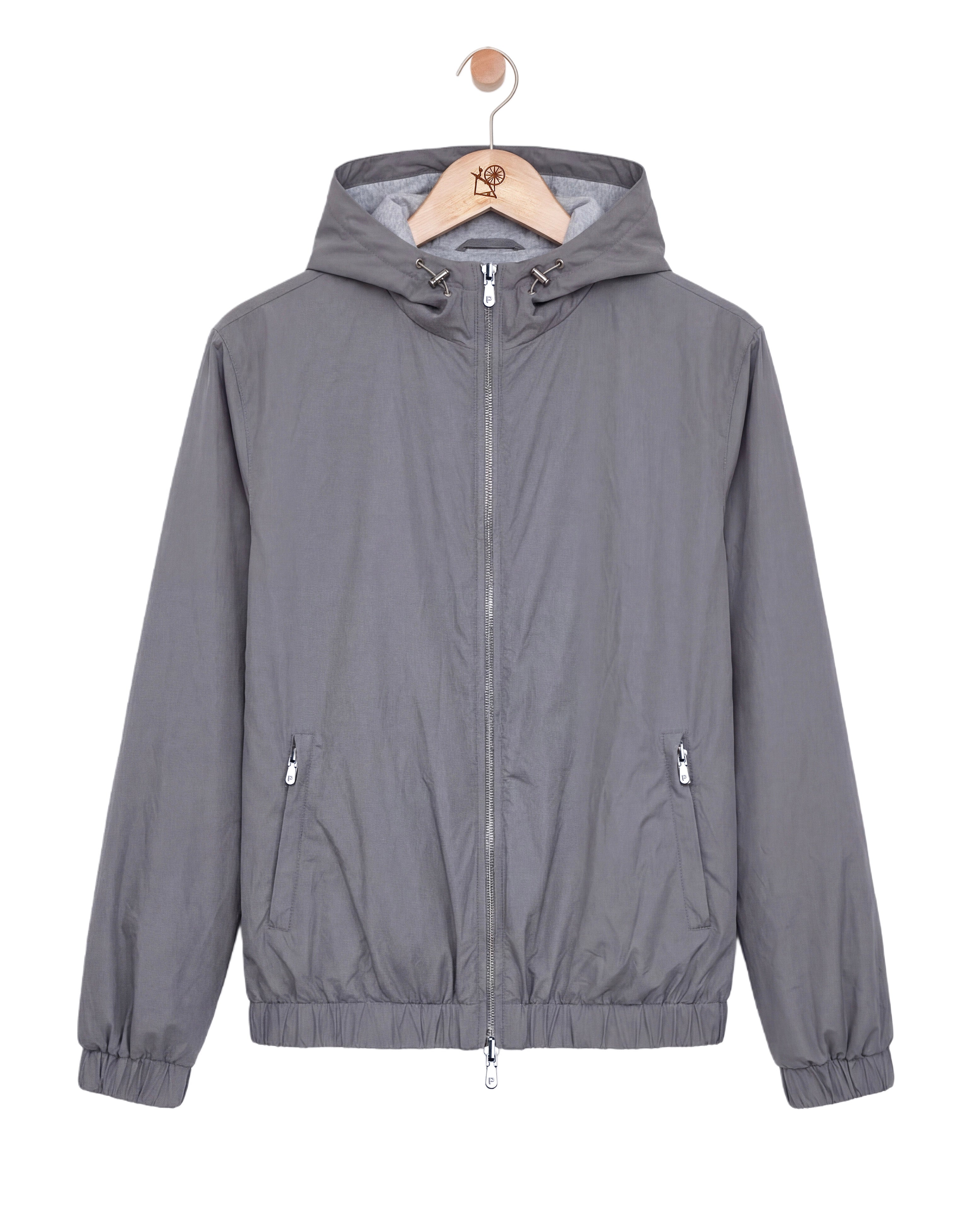 Reversible Hooded Wool City Jacket Grey Light Grey