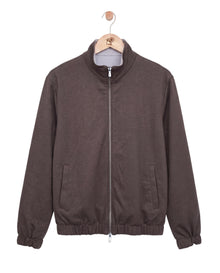 Reversible Wool City Jacket Grey Brown