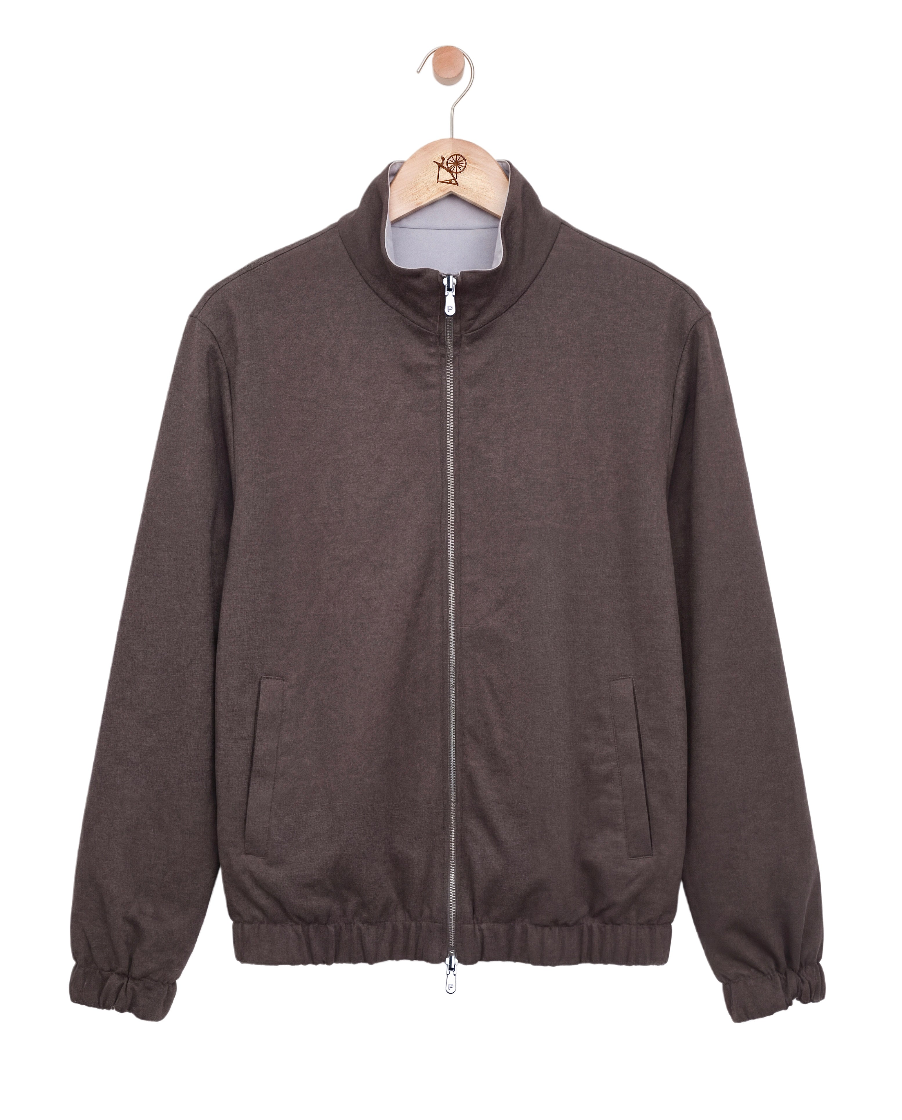 Reversible Wool City Jacket Grey Brown
