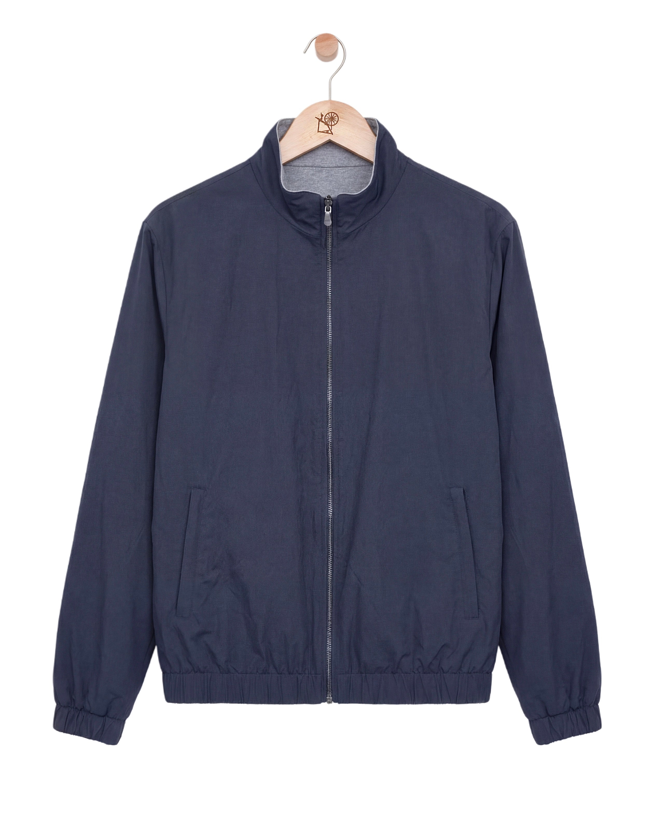 Reversible Wool City Jacket Navy Grey