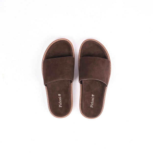 Brown slippers with soft sole and comfortable everyday casual footwear style
