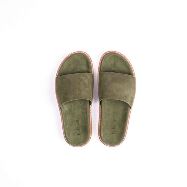 Green slippers with comfortable fit and lightweight everyday footwear style
