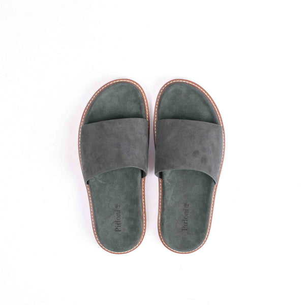 Grey Pirloni Slippers Front View for Refined Everyday Comfort
