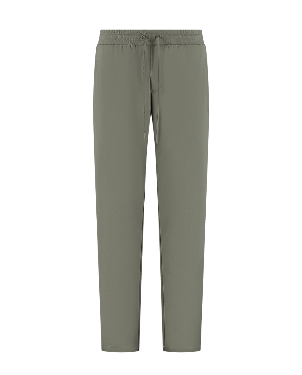 Green pants with a subtle pattern on a white background