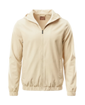 Beige jacket with a hood on a white background