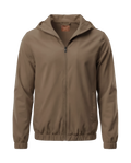 Brown jacket with a hood on a white background