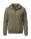 Green jacket with a hood on a white background
