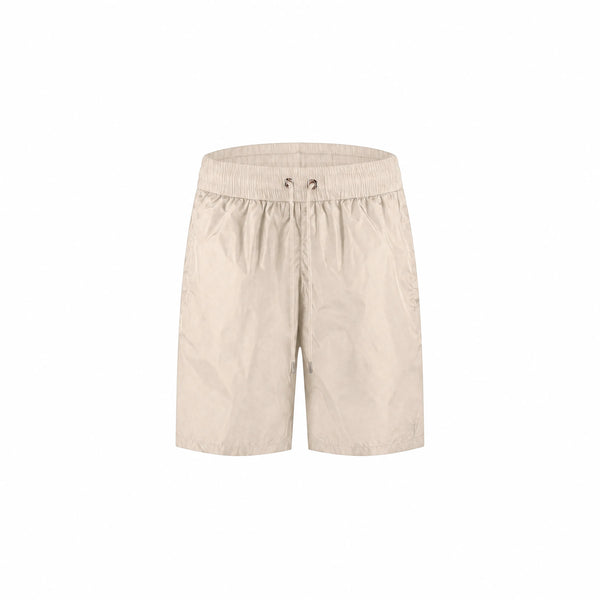 Beige Nylon Swim Shorts for Stylish Poolside Comfort
