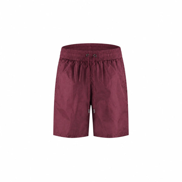 Burgundy Nylon Swim Shorts for Bold Poolside Style
