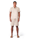 Beige Terry Resort Shorts for men with drawstring waist and relaxed summer fit
