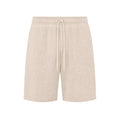 Beige Terry Resort Shorts for men with comfortable fit and summer casual style
