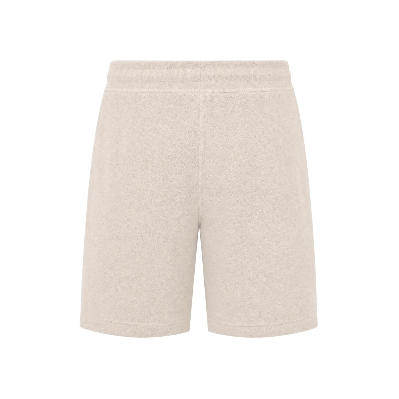 Beige Terry Resort Shorts for men with relaxed fit and lightweight summer style
