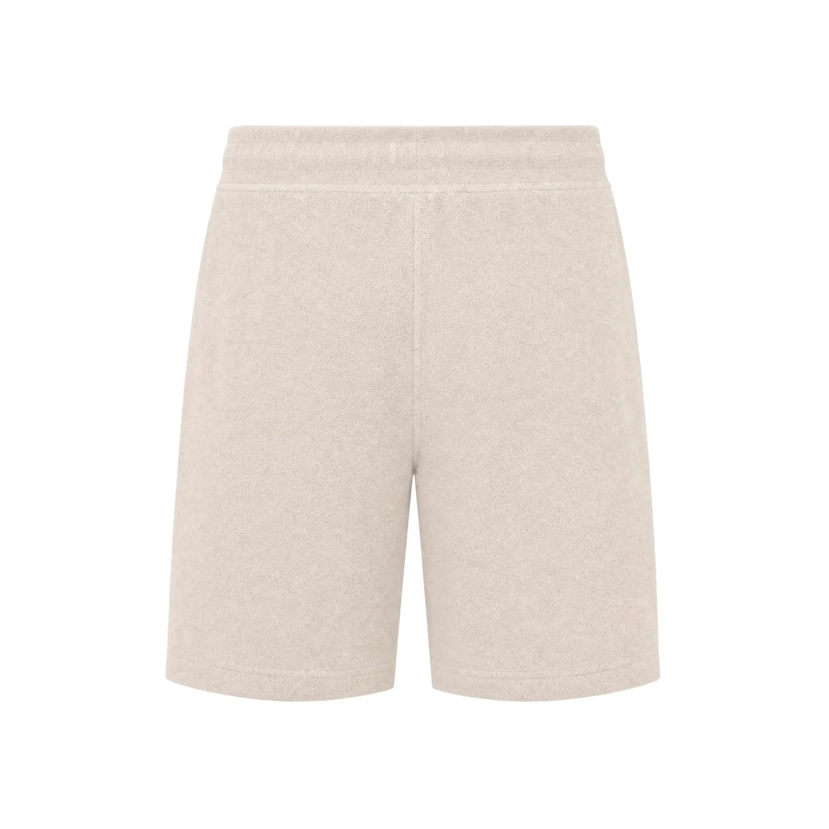 Beige Terry Resort Shorts for men with relaxed fit and lightweight summer style
