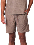 Brown Terry Resort Shorts for men with soft fabric and relaxed summer fit
