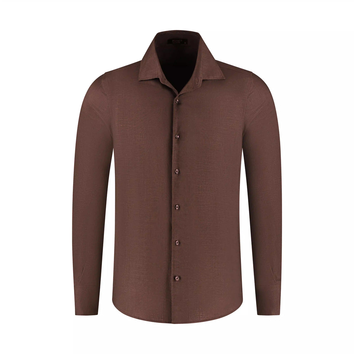 Brown shirt with a collar on a white background