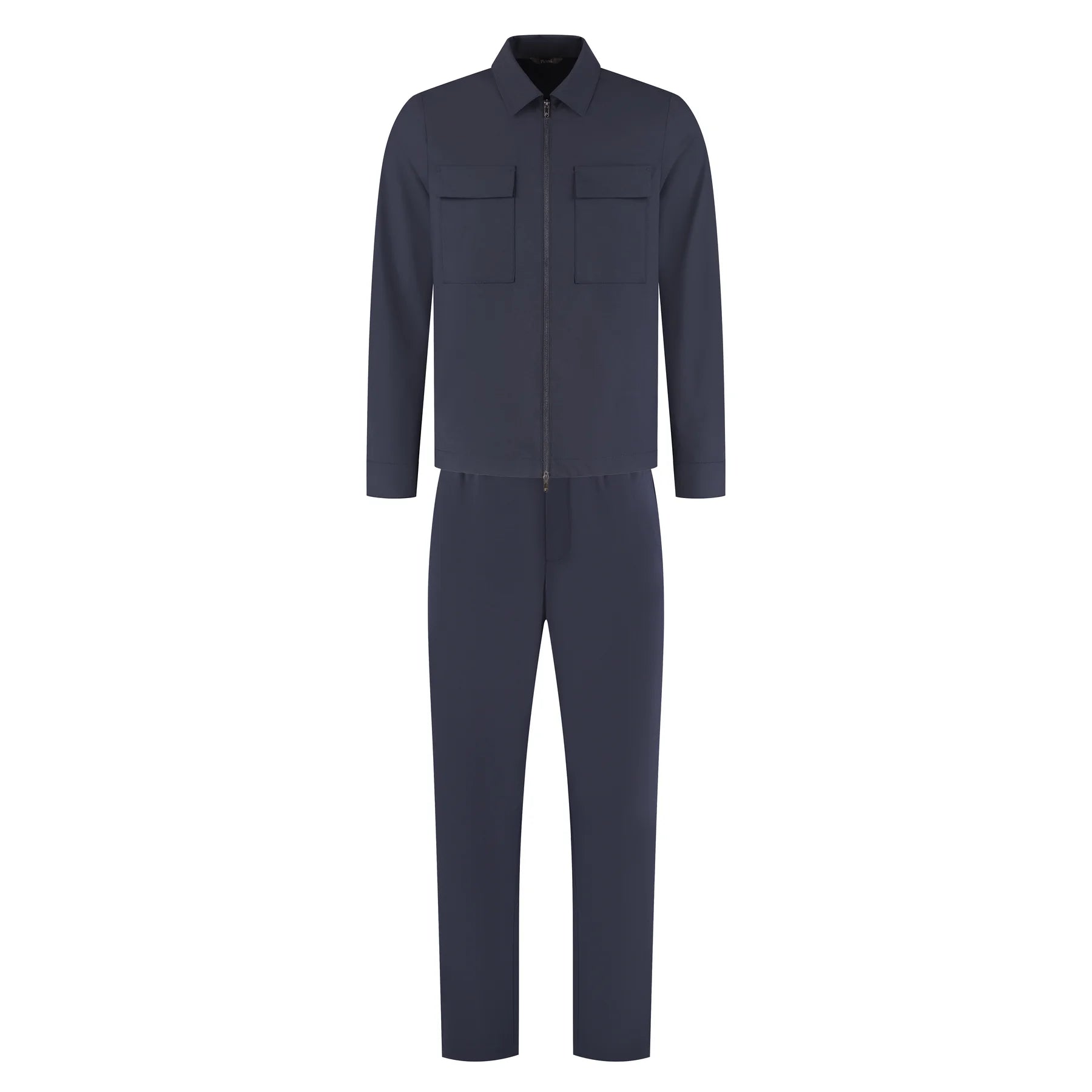 Navy blue jumpsuit on a white background
