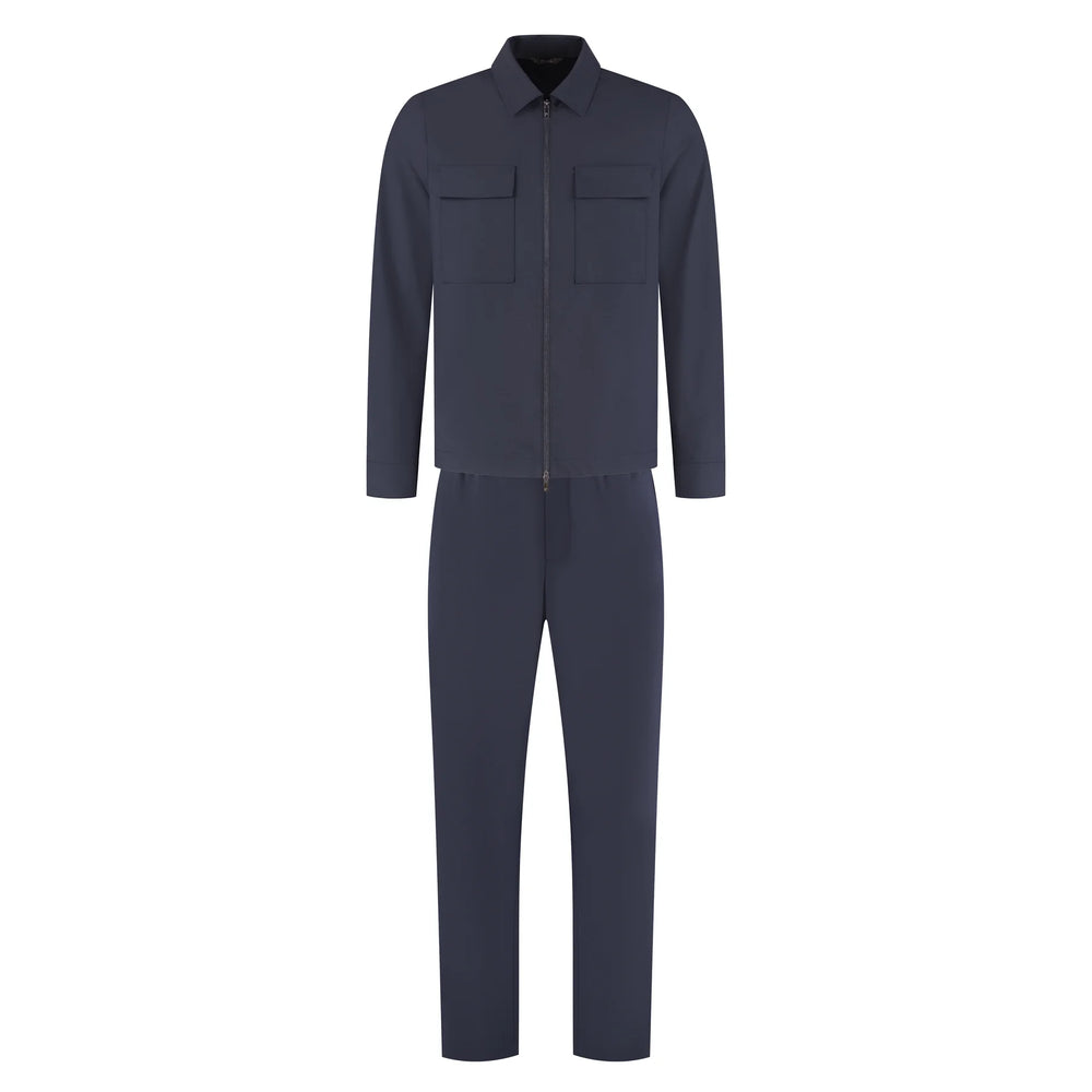 Navy blue jumpsuit on a white background