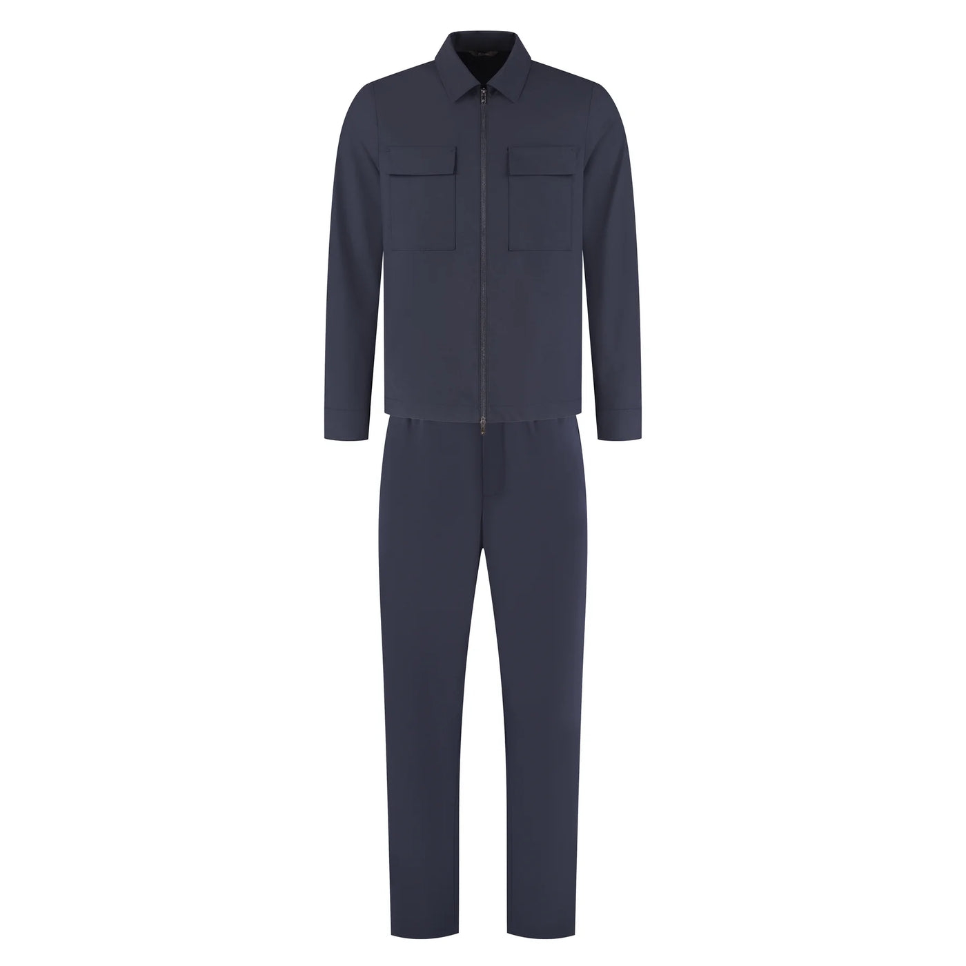 Navy blue jumpsuit on a white background