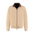 Beige jacket with a brown collar on a white background