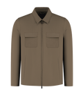 Brown jacket with two front pockets on a white background