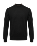 Black turtleneck sweater on a white background