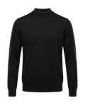 Black turtleneck sweater on a white background