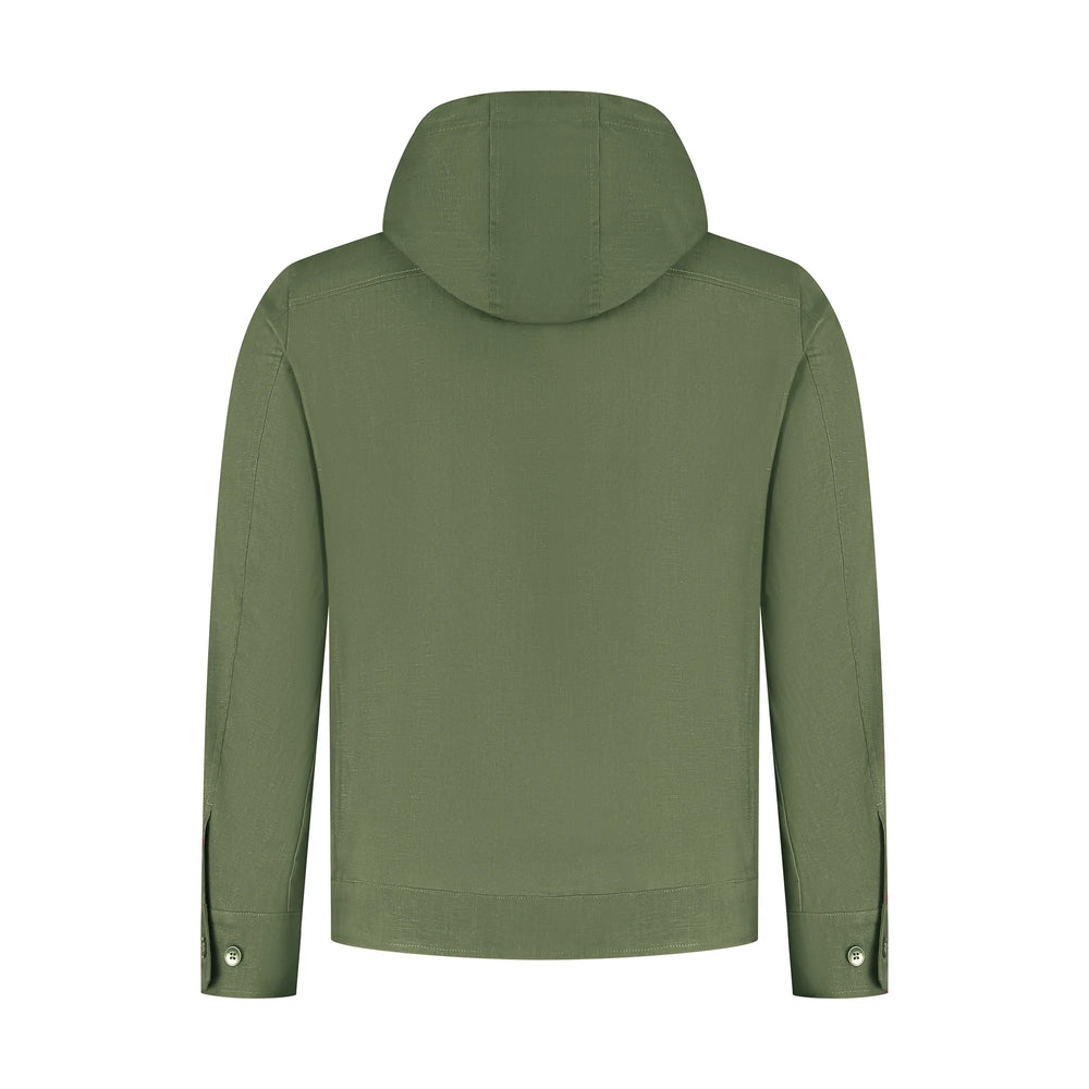 Green hoodie on a white background