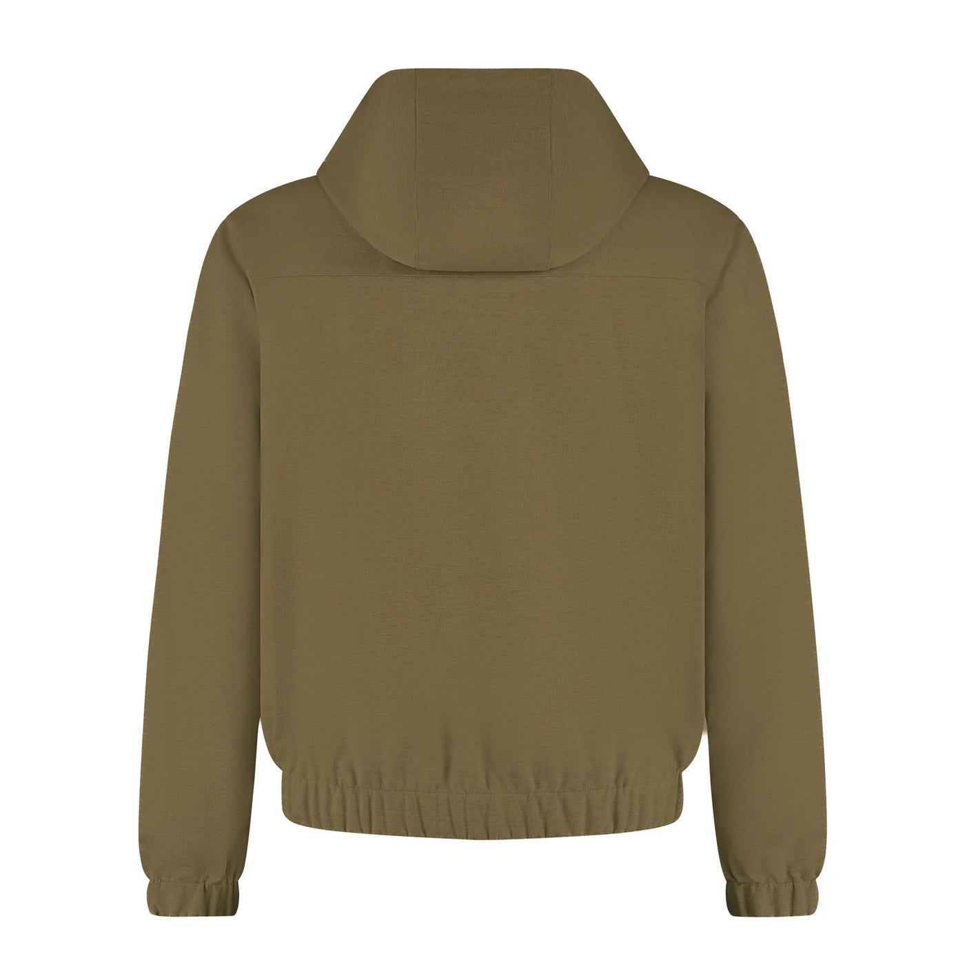 Back view of a brown hoodie on a white background