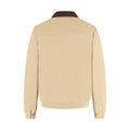 Beige jacket with brown collar on a white background