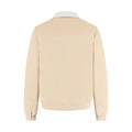Beige sweater with white collar on a white background