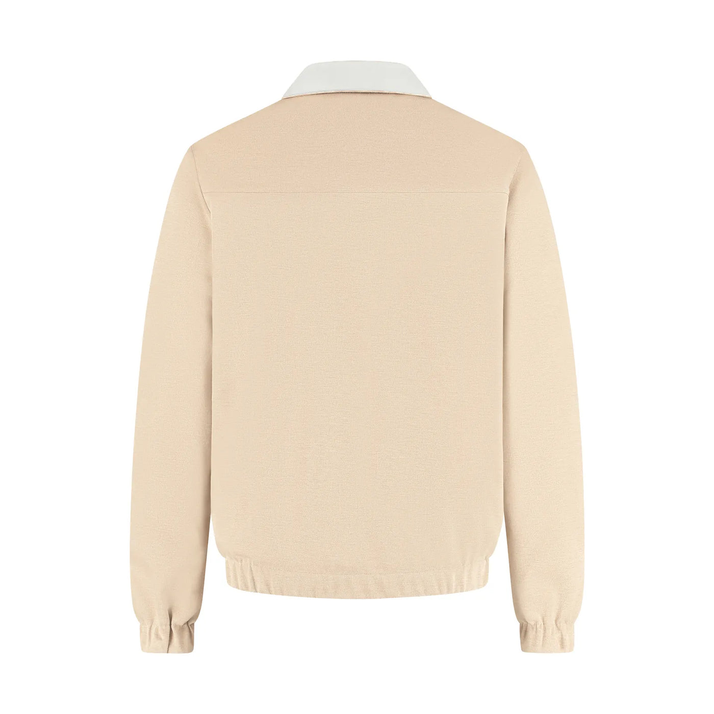 Beige sweater with white collar on a white background