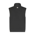 Black sleeveless sweater vest on a white background