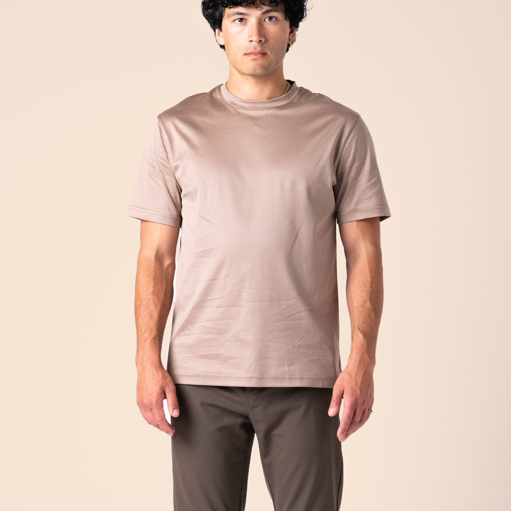 Beige Mercerized T Shirt
