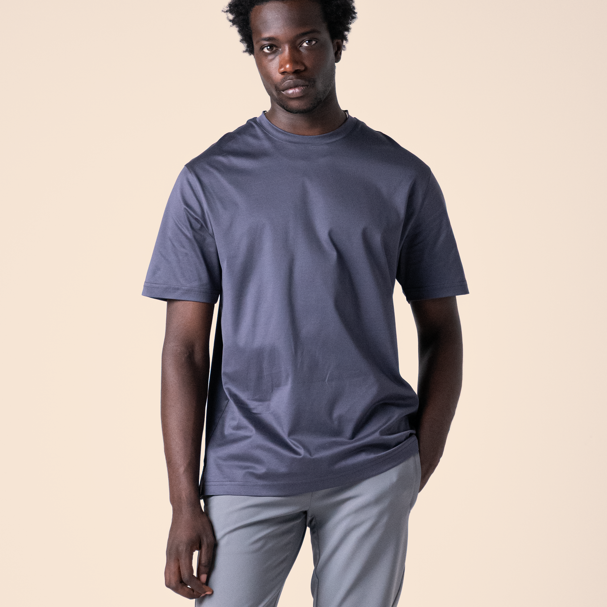 Grey Mercerized T Shirt