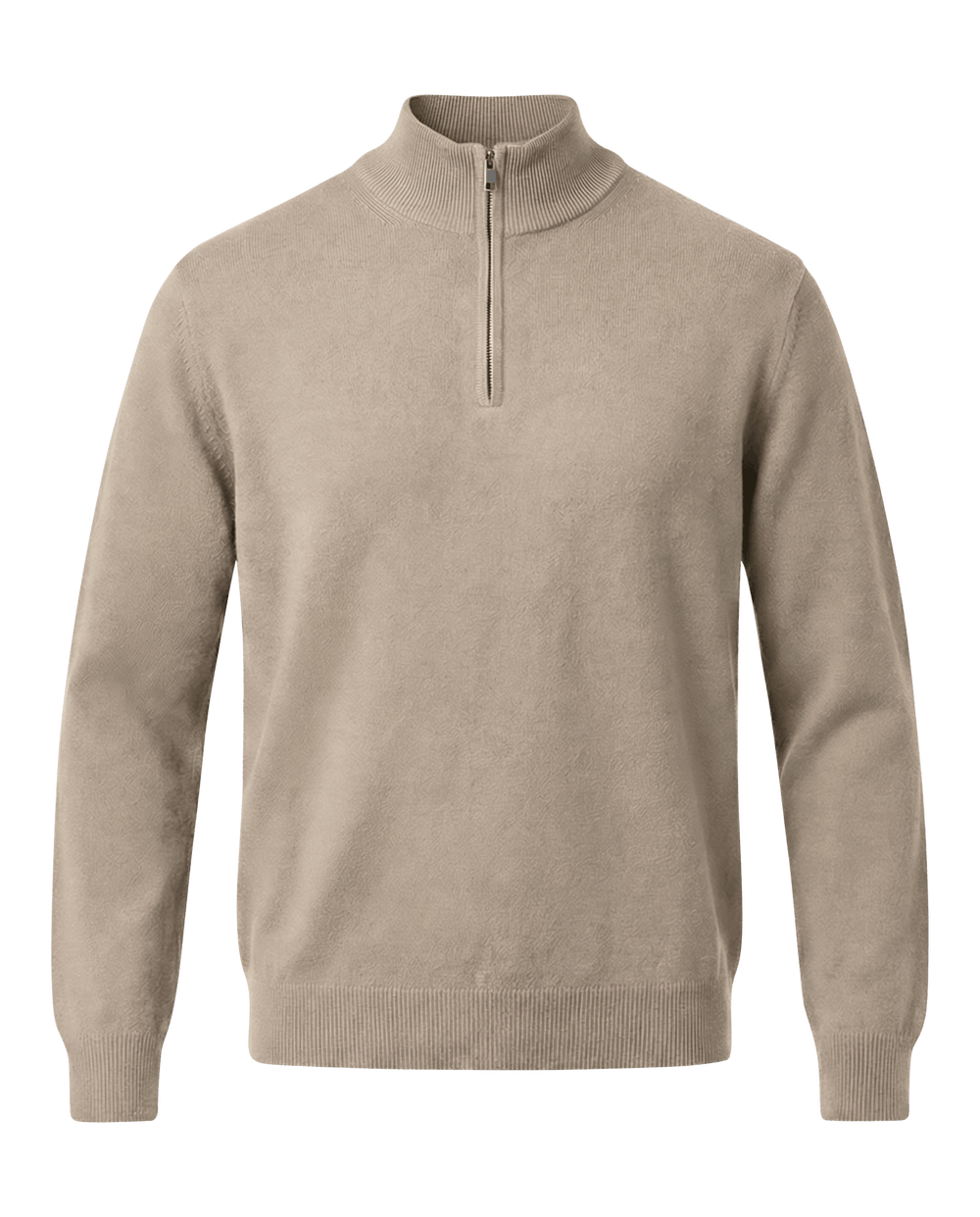 Beige half-zip sweater 