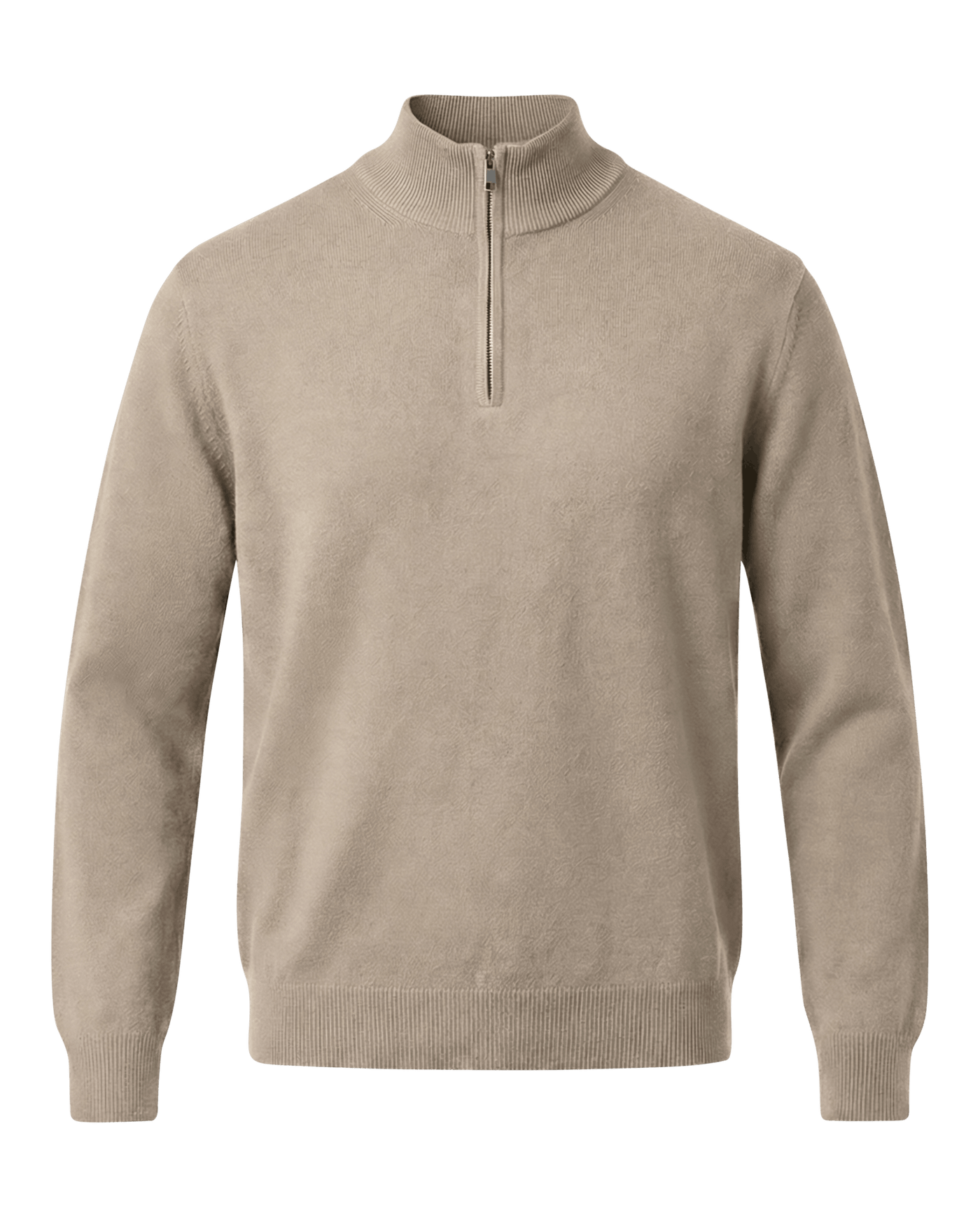 Beige half-zip sweater 
