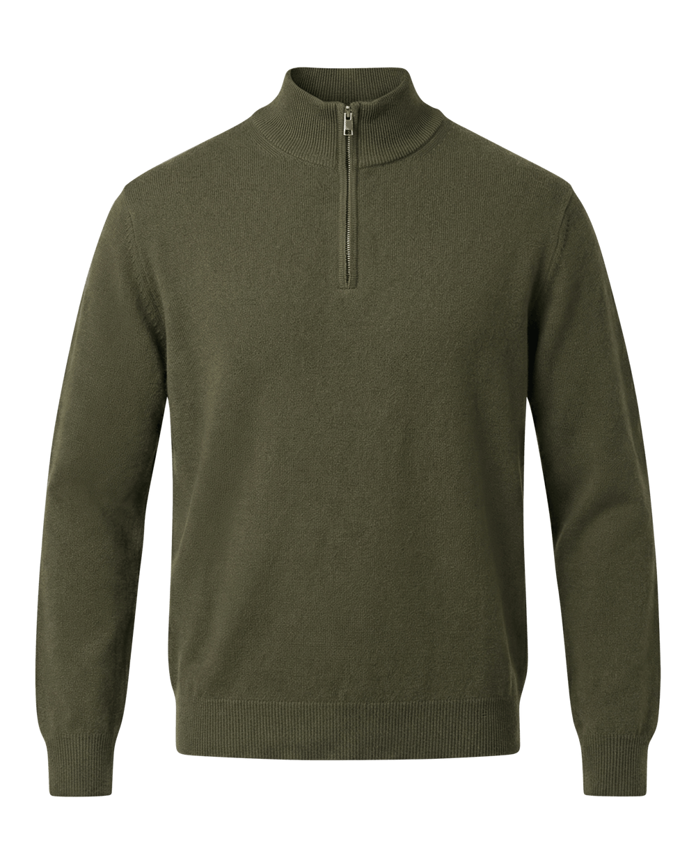 Green half-zip sweater