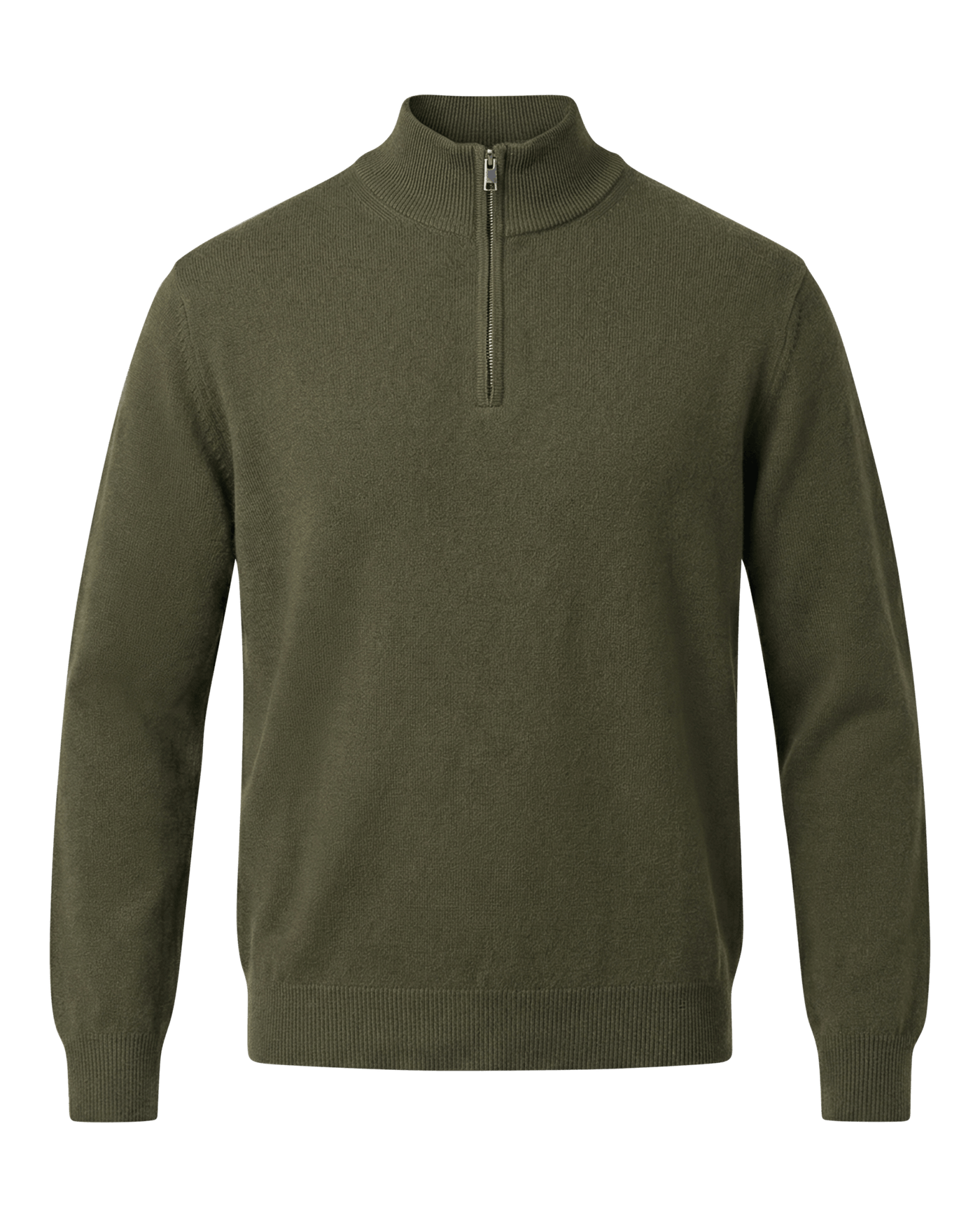 Green half-zip sweater