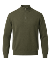 Green half-zip sweater