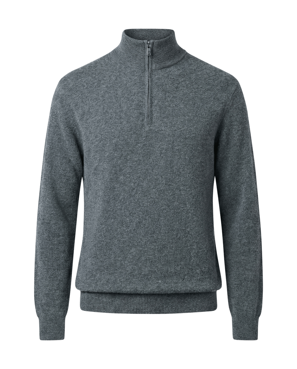 Gray half-zip sweater